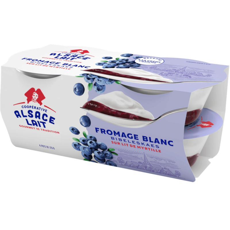 Fromage blanc "Bibeleskaes" sur lit de myrtilles sauvages - Lot 4 x 125g