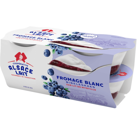 Fromage blanc "Bibeleskaes" sur lit de myrtilles sauvages - Lot 4 x 125g