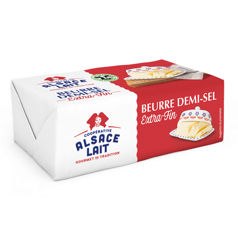 BEURRE EXTRA-FIN DEMI-SEL - Alsace Lait - 250g