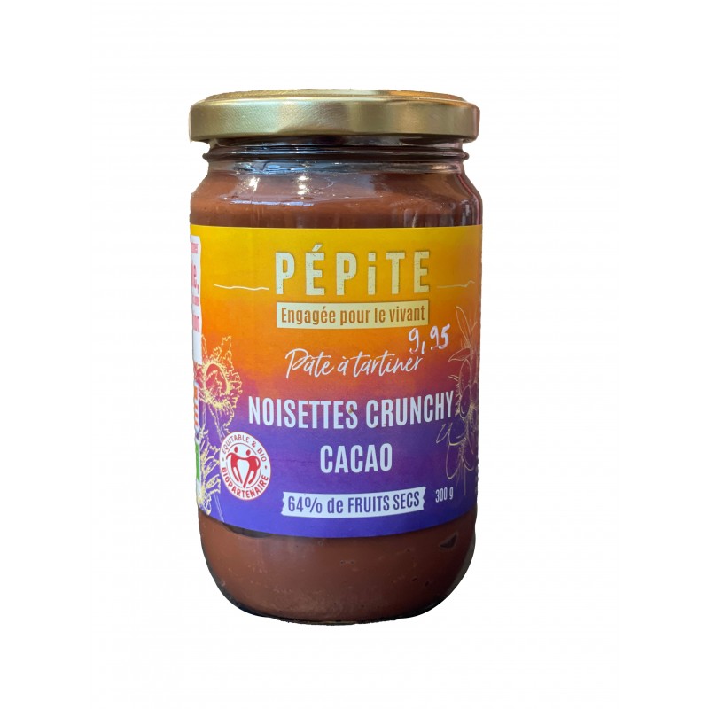 Pate à tartiner noisettes crunchy cacao Bio - 300g