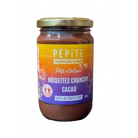 Pate à tartiner noisettes crunchy cacao Bio - 300g
