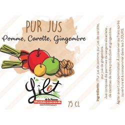 Jus De Pomme, Carotte et Gingembre - 75cl